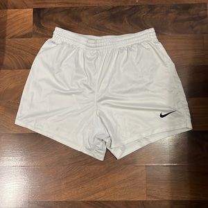 white nike sri-fit shorts women